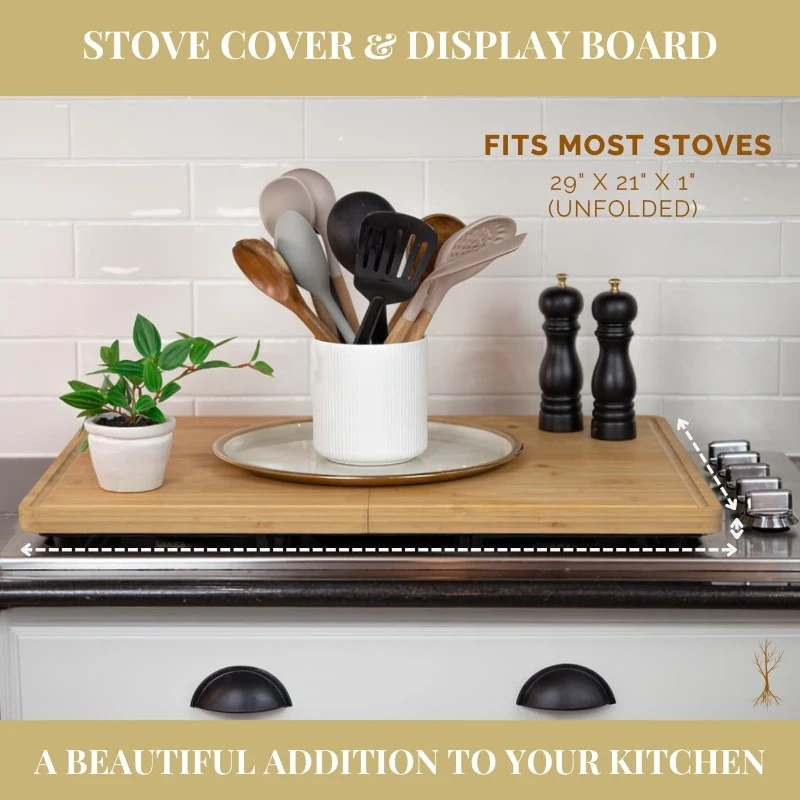 Bamboo Foldable Stovetop Cover Cutting Board 4 Bamboo Foldable Stovetop Cover Cutting Board 4